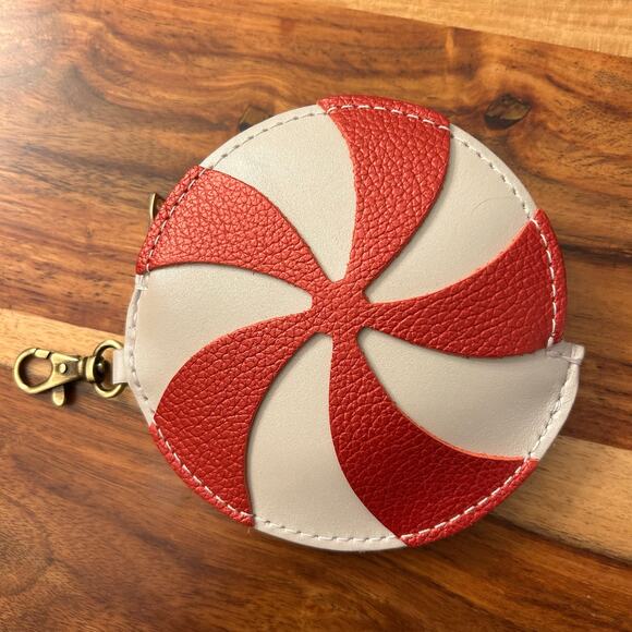 Portland Leather Goods Handbags - Portland Leather Holiday Pouch PEPPERMINT SWIRL Keychain PLG Gordita NEW